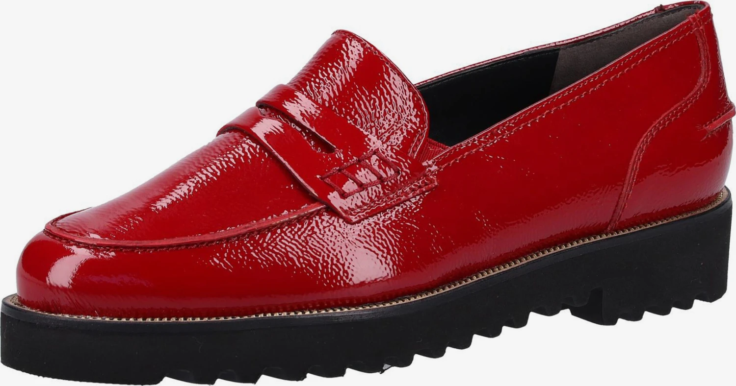 Paul Green Loafers Instappers Dames Rood 1 Paul Green Loafers Instappers Dames Rood