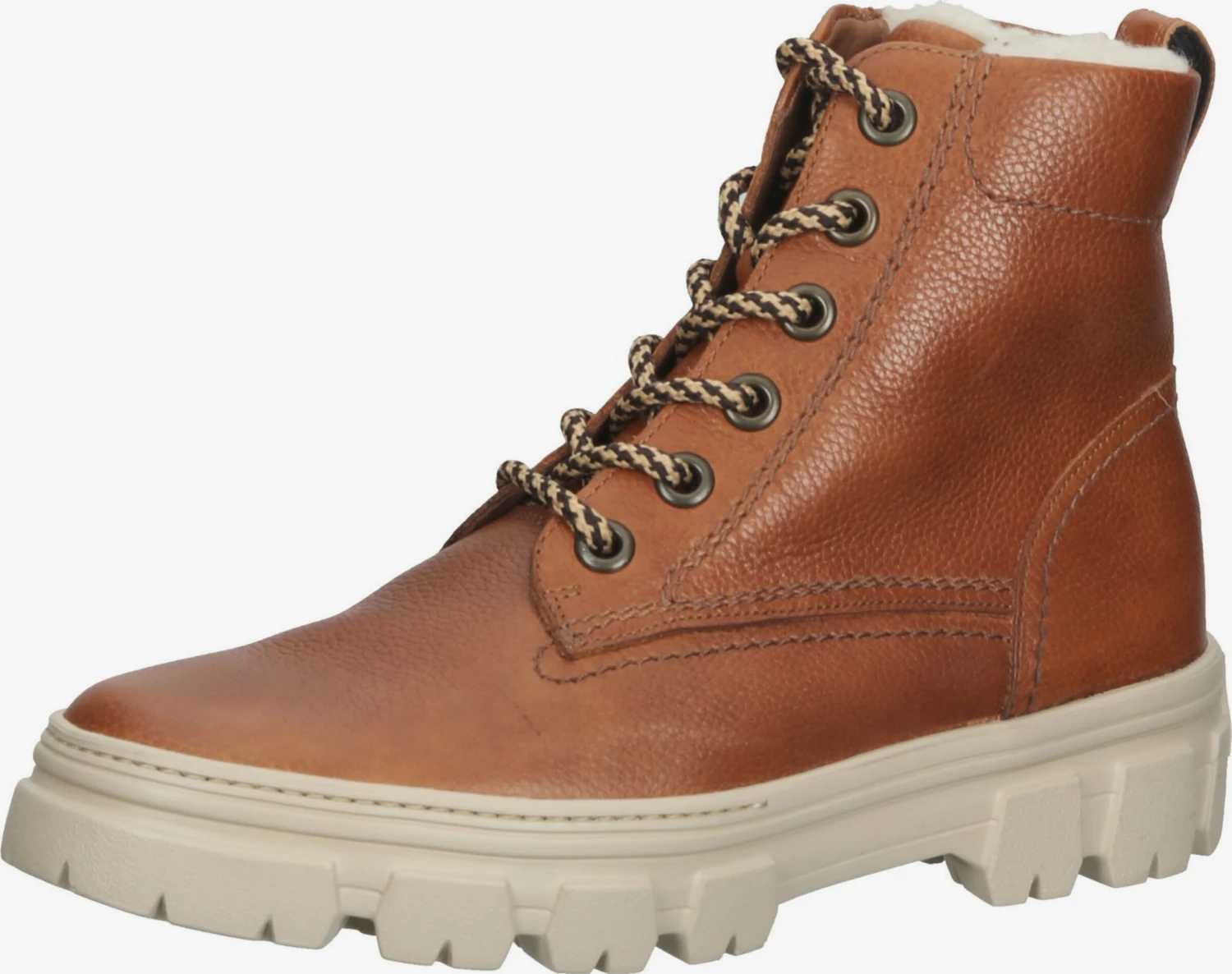 Paul Green Enkellaarsjes Veterlaarsjes Dames Karamel 1 Paul Green Enkellaarsjes Veterlaarsjes Dames Karamel