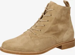 Paul Green Enkellaarsjes Veterlaarsjes Dames Lichtbruin