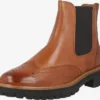Paul Green Enkellaarsjes Chelsea Boots Dames Cognac