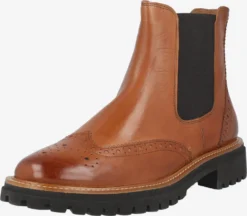 Paul Green Enkellaarsjes Chelsea Boots Dames Cognac