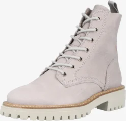 Paul Green Enkellaarsjes Veterlaarsjes Dames Lichtgrijs