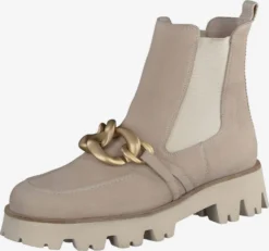Paul Green Enkellaarsjes Chelsea Boots Dames Beige