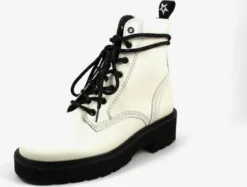 Paul Green Enkellaarsjes Veterlaarsjes Dames Wit