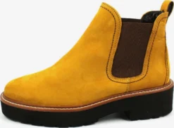 Paul Green Enkellaarsjes Chelsea Boots Dames Goudgeel