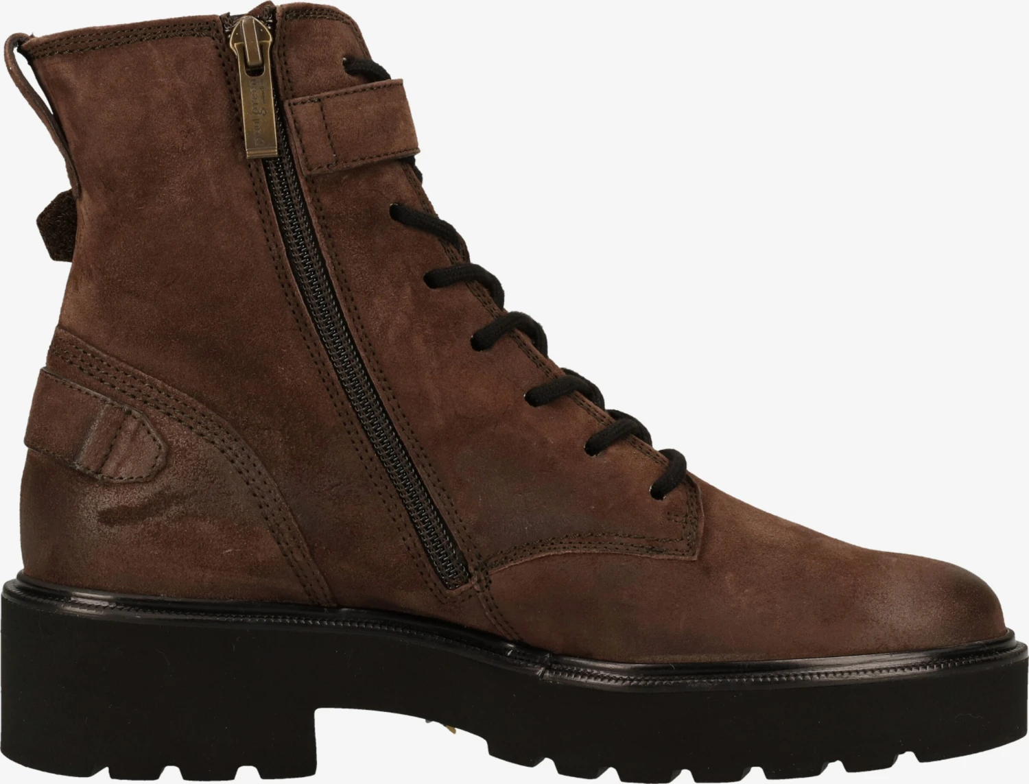 Paul Green Enkellaarsjes Veterlaarsjes Dames Donkerbruin 3 Paul Green Enkellaarsjes Veterlaarsjes Dames Donkerbruin - Afbeelding 3