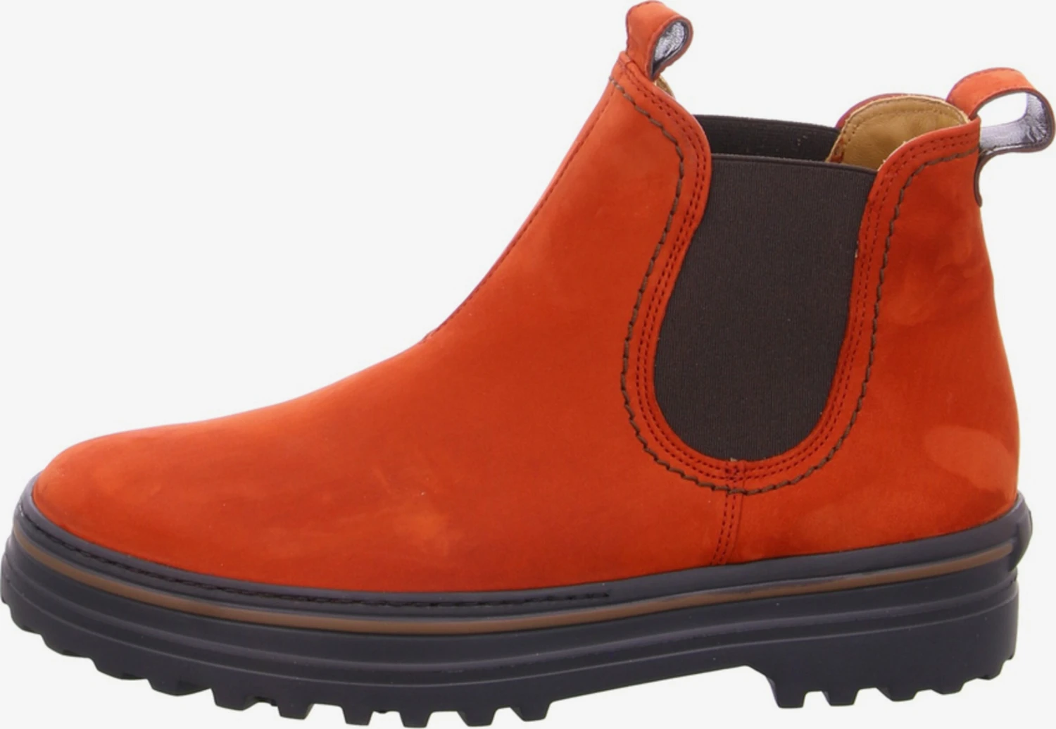 Paul Green Enkellaarsjes Chelsea Boots Dames Donkeroranje 2 Paul Green Enkellaarsjes Chelsea Boots Dames Donkeroranje - Afbeelding 2