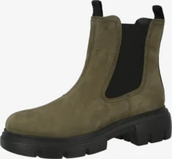 Paul Green Enkellaarsjes Chelsea Boots Dames Olijfgroen