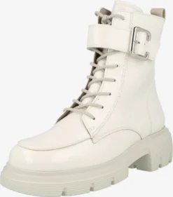 Paul Green Enkellaarsjes Veterlaarsjes Dames Crème