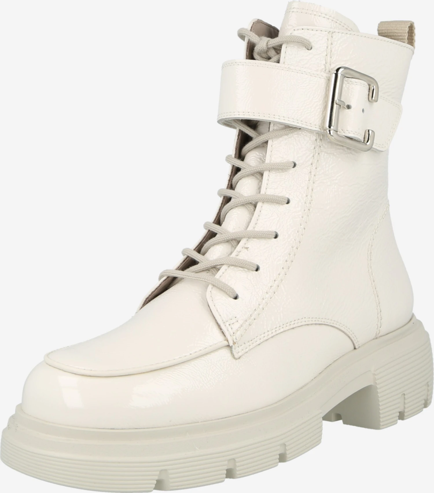 Paul Green Enkellaarsjes Veterlaarsjes Dames Crème 1 Paul Green Enkellaarsjes Veterlaarsjes Dames Crème