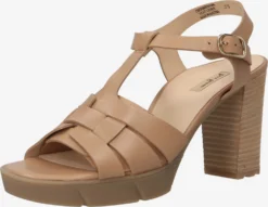 Paul Green Sandalen Met Hak Sandaal Dames Donkerbeige