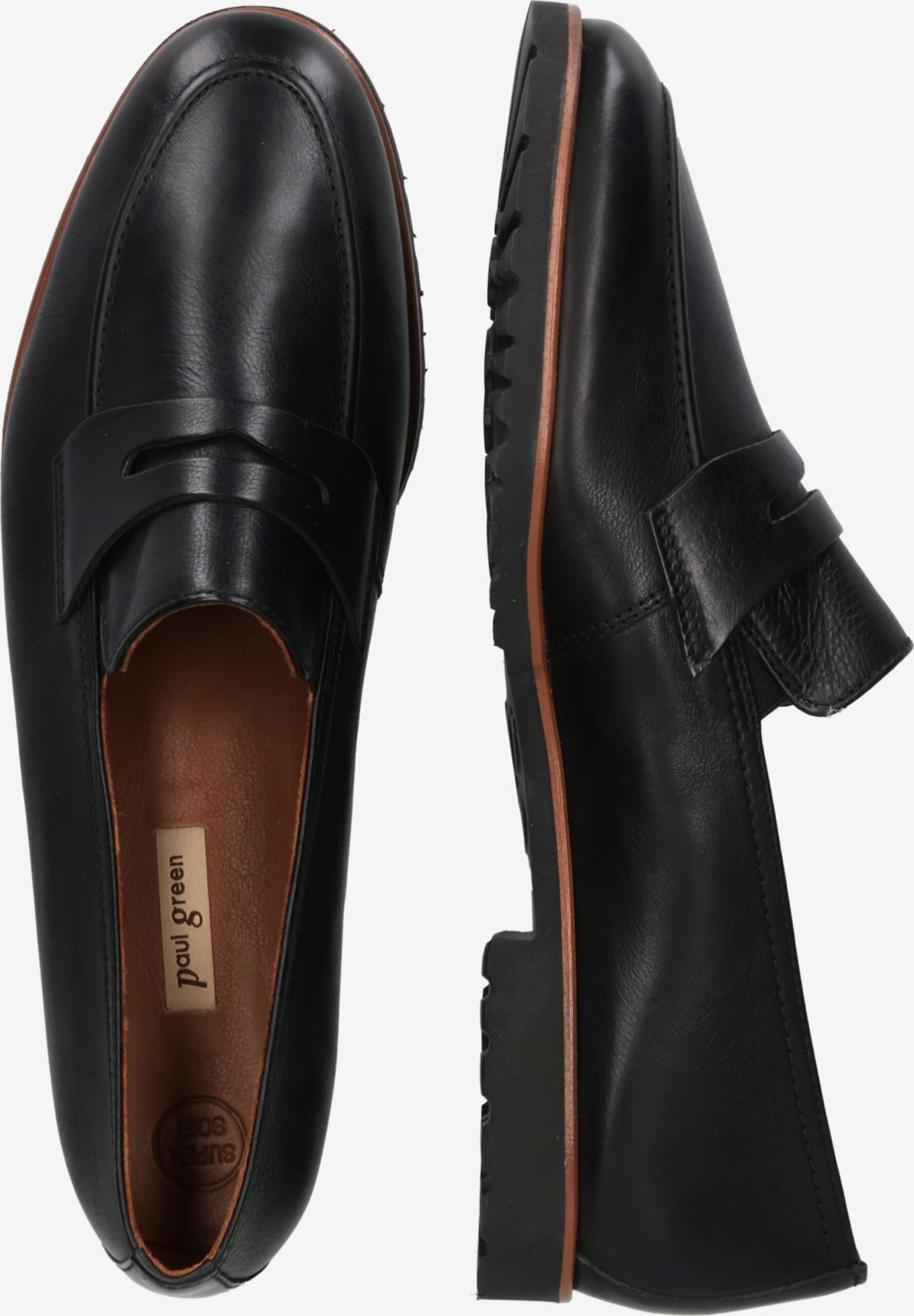 Paul Green Loafers Instappers Dames Zwart 2 Paul Green Loafers Instappers Dames Zwart - Afbeelding 2